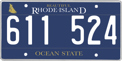 RI license plate 611524