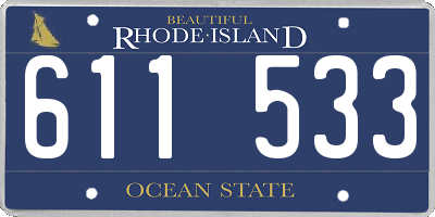 RI license plate 611533