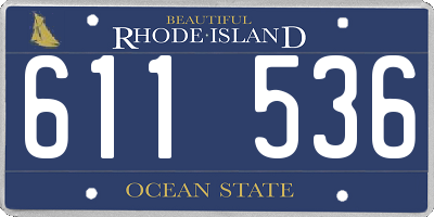 RI license plate 611536
