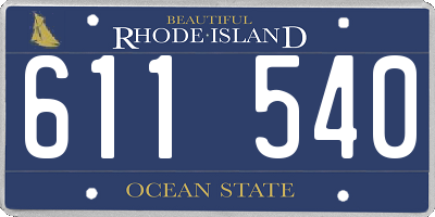 RI license plate 611540