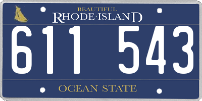 RI license plate 611543