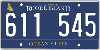 RI license plate 611545