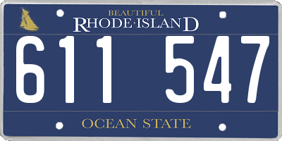 RI license plate 611547