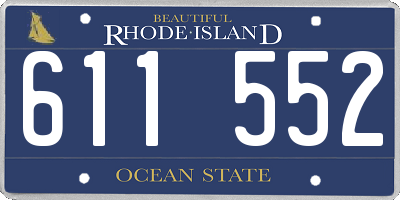 RI license plate 611552