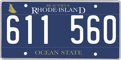 RI license plate 611560