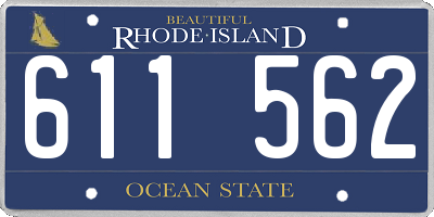 RI license plate 611562
