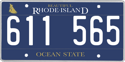 RI license plate 611565