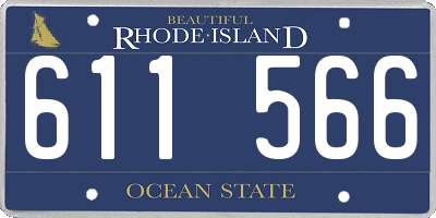 RI license plate 611566
