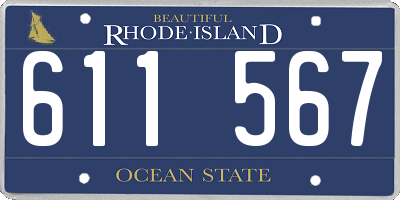 RI license plate 611567