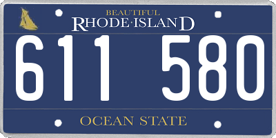 RI license plate 611580