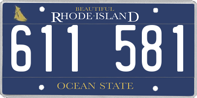 RI license plate 611581
