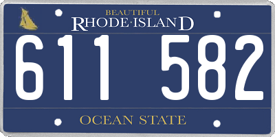 RI license plate 611582