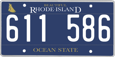 RI license plate 611586