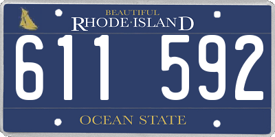 RI license plate 611592