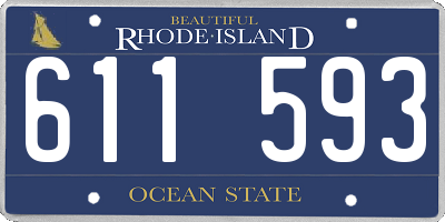 RI license plate 611593
