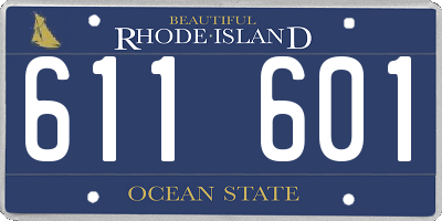 RI license plate 611601