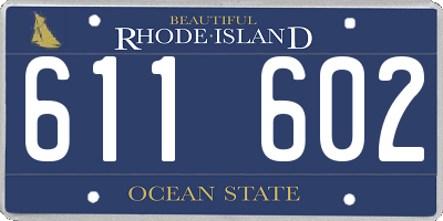 RI license plate 611602