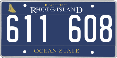 RI license plate 611608