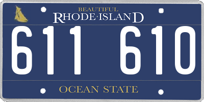 RI license plate 611610