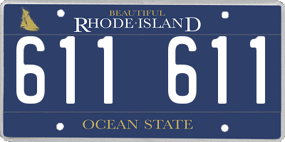 RI license plate 611611