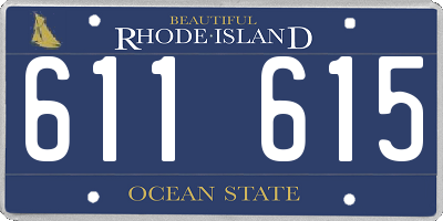 RI license plate 611615