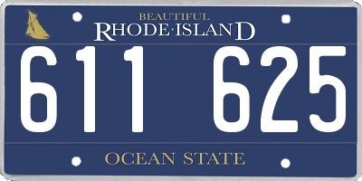 RI license plate 611625