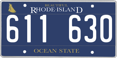 RI license plate 611630