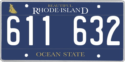RI license plate 611632
