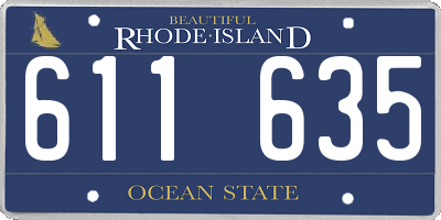 RI license plate 611635