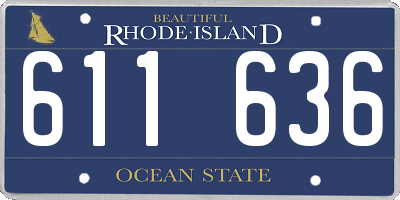 RI license plate 611636
