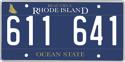 RI license plate 611641