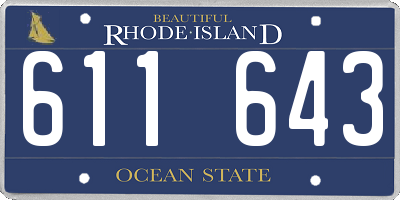 RI license plate 611643