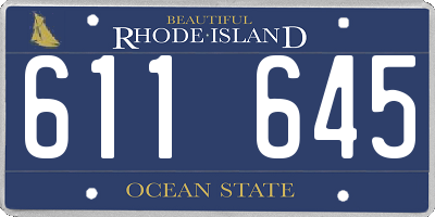 RI license plate 611645