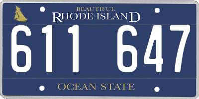 RI license plate 611647