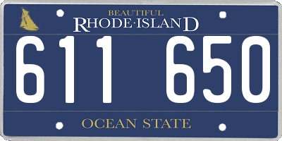 RI license plate 611650