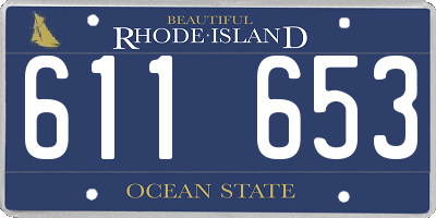 RI license plate 611653