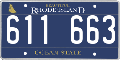 RI license plate 611663