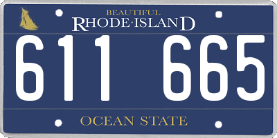 RI license plate 611665