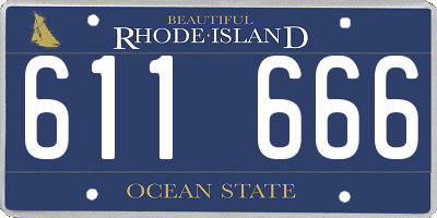 RI license plate 611666