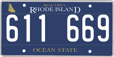 RI license plate 611669