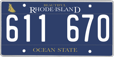 RI license plate 611670