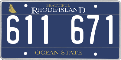 RI license plate 611671