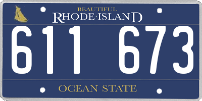 RI license plate 611673