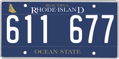 RI license plate 611677