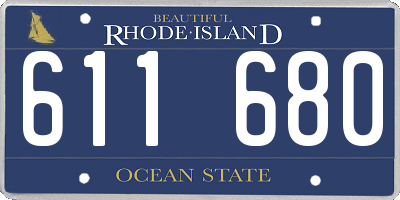 RI license plate 611680