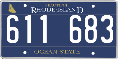 RI license plate 611683