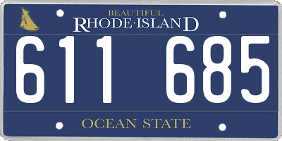 RI license plate 611685