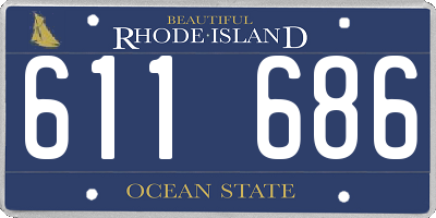 RI license plate 611686