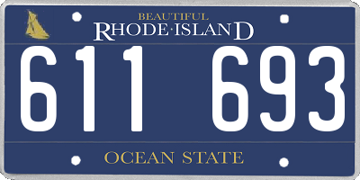 RI license plate 611693