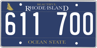RI license plate 611700